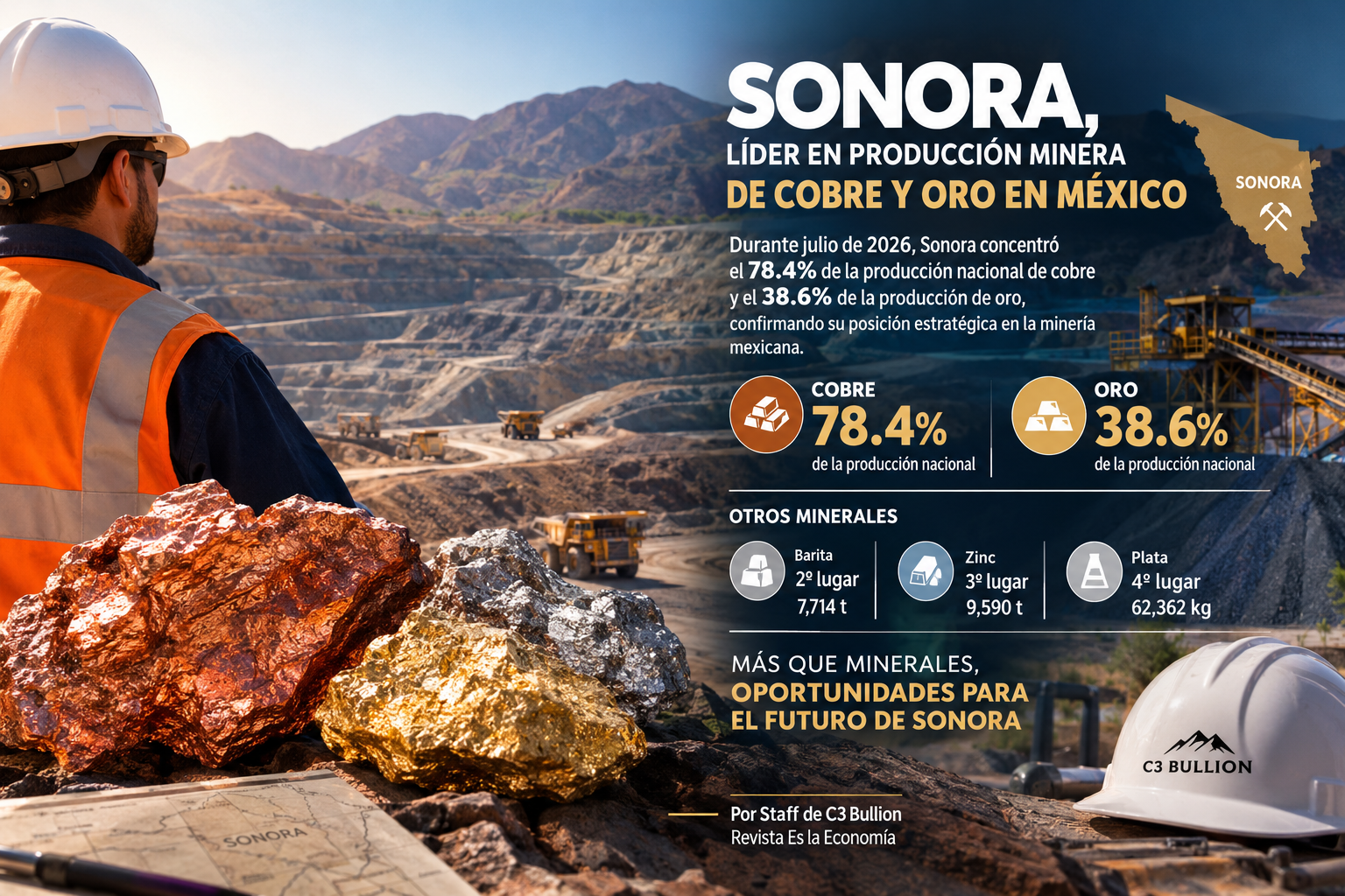 Sonora reafirma su liderazgo minero: cobre y oro, pilares de una nueva economía industrial