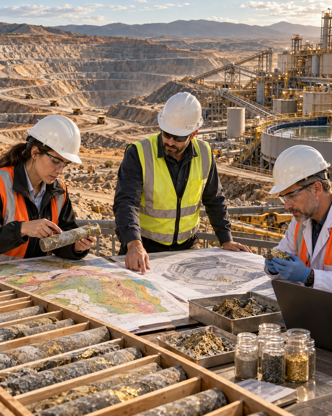 El valor de una mina de oro comienza con la confianza: Geólogos, ingenieros de minas y metalurgistas en el financiamiento minero.